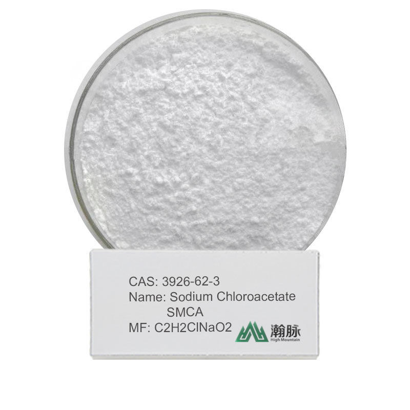 Cloroacetato di sodio solido cristallino bianco C2H2ClNaO2 per uso come reagente organico in laboratorio